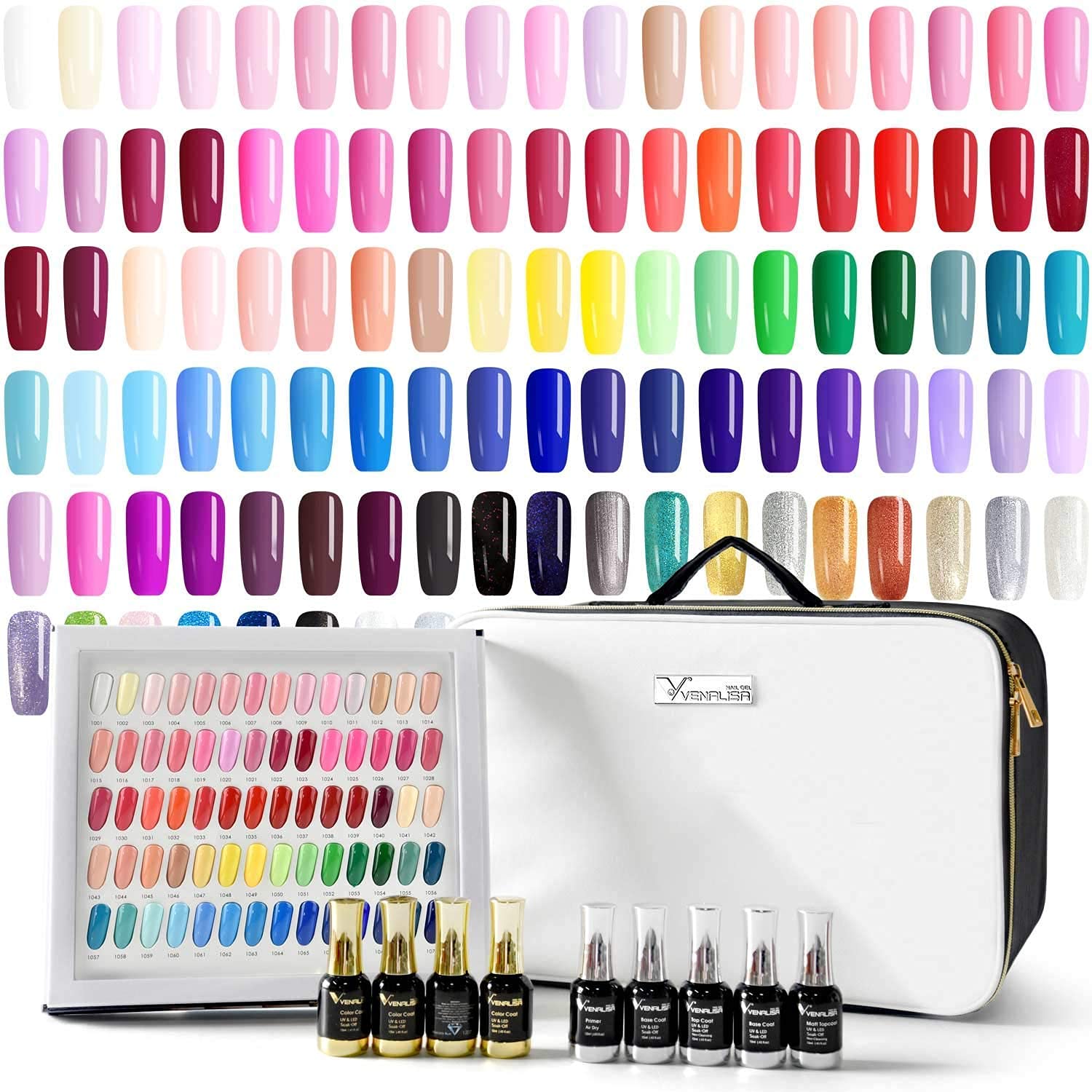 Amazon.com : VENALISA 120 Pcs Gel Nail Polish Kit with Color Card